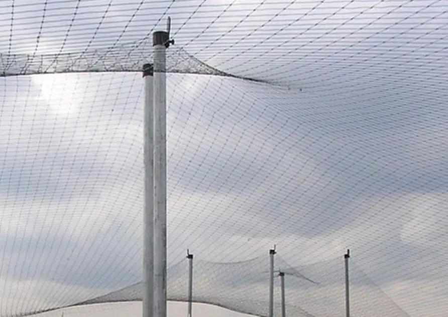 Anti-drone fence installation at facility perimeter